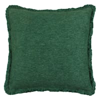 Found & Fable Dark Green Solid Woven Fringe Outdoor Throw Pillow, 18"