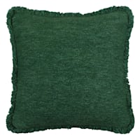 Found & Fable Solid Green Woven Throw Pillow with Fringe, 24"