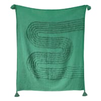 Found & Fable Green Cotton Tufted Wave Throw Blanket, 50x60