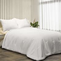 Crosby St. 3-Piece White Cotton Textured Comforter Set, King