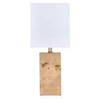 Crosby St. Burl Wood-Finish Small Table Lamp with Shade, 21"