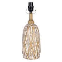 Found & Fable Natural Wood with White Design Lamp Base, 15"