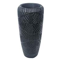 Found & Fable Tallado Tall Black Outdoor Planter, 13.4"