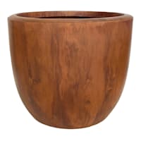 Honeybloom Faux Teak Egg Outdoor Planter, Extra Large