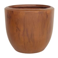Honeybloom Faux Teak Egg Outdoor Planter, Large