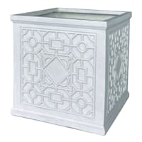 Providence Ella White Square Outdoor Planter, Medium
