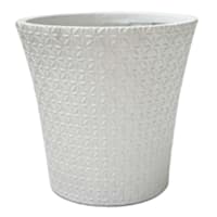 Providence White Daisy Cone Outdoor Planter, Small
