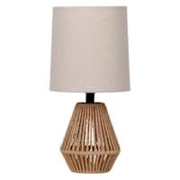 Found & Fable Natural Rope Braided Mini Table Lamp with Shade, 12"