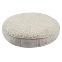 Honeybloom Beige Woven Round Throw Pillow, 16"