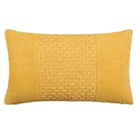 Honeybloom Yellow Woven Textured Patch Pillow 14x22