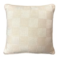 Honeybloom Taupe Mud Cloth Check Throw Pillow, 18"