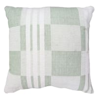 Honeybloom Green Woven Check Throw Pillow, 18"