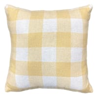 Honeybloom Yellow Mud Cloth Check Throw Pillow, 18"
