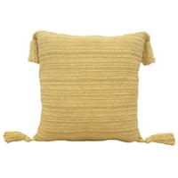 Honeybloom Yellow Chunky Slub Weave Throw Pillow, 18"