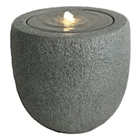 Crosby St. Polystone Round Grey LED Outdoor Fountain, 17"