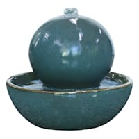 Found & Fable Ceramic Emerald Tabletop Outdoor Fountain, 7'