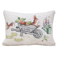 Easter Bunny Garden Throw Pillow, 14x20
