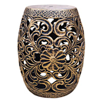 Metallic Ceramic Plant Stand, 17"
