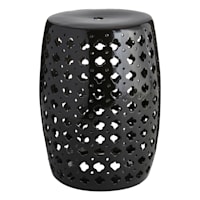 Providence White Cut Out Ceramic Plant Stand, 17"
