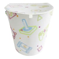 Kids White Oval Gamer Print Laundry Hamper, Large
