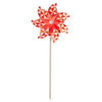 Sunny Club Red Print Check Whirligig, 41"