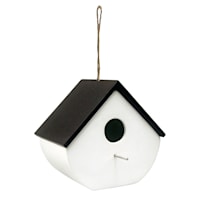 Crosby St. White & Black Ceramic Birdhouse, 8"