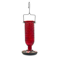 Glass Hummingbird Bird Feeder, 14"