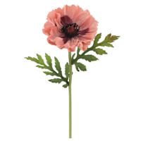 Willow Crossley Pink Soft Touch Poppy Floral Pick, 12.5"