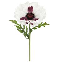 Willow Crossley White Soft Touch Poppy Floral Pick, 12.5"