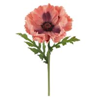 Willow Crossley Pink Soft Touch Poppy Floral Pick, 12.5"