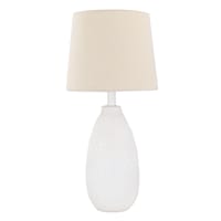 White Medium Table Lamp with Shade, 24"