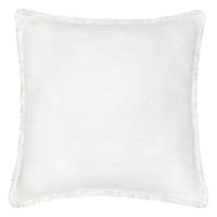 Providence White Chenille Throw Pillow with Fringe, 18"