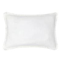 Providence White Chenille Throw Pillow with Fringe, 14x20