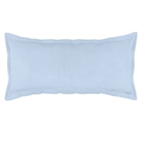 Providence Blue Cotton Velvet Throw Pillow, 14x36