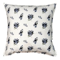 Providence White & Blue Ditsy Floral Throw Pillow, 18"