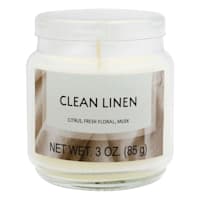 Clean Linen Scented Jar Candle, 3oz