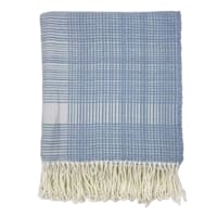 Ty Pennington Blue Plaid Woven Throw Blanket, 50x60
