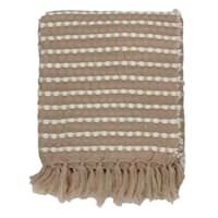 Tracey Boyd Rose Chenille Striped Woven Throw Blanket, 50x60
