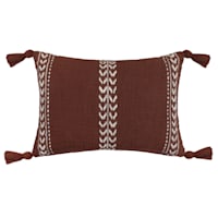 Tracey Boyd Brown Woven Throw Pillow with Tassels, 14x20