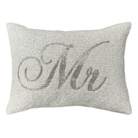 Willow Crossley Silver Mr Beaded Throw Pillow, 9x12