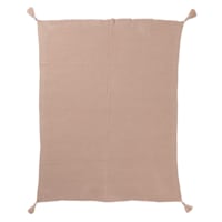Found & Fable Beige Woven Throw Blanket with Tassels, 50x60