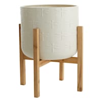 Honeyblooom Metal & Wood Planter Stand, Medium