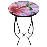 Hummingbird Glass Plant Stand, 12"