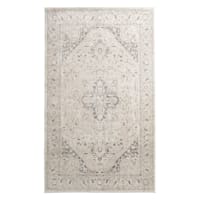 (A413) Clearwater Cream Medallion Accent Rug, 3x4