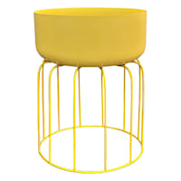 Sunny Club Yellow Metal Planter Stand, 18"
