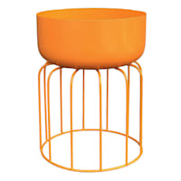 Sunny Club Orange Metal Planter Stand, 15"