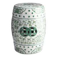 Providence Green Printed Ceramic Plant Stand, 18"