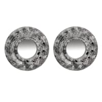 2-Piece Black & White Wall Mirror Set, 8"