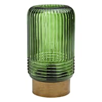 Found & Fable Green Glass Outdoor LED Lantern, 11"