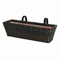 Polyrattan Balcony Planter with Liner, Extra Large